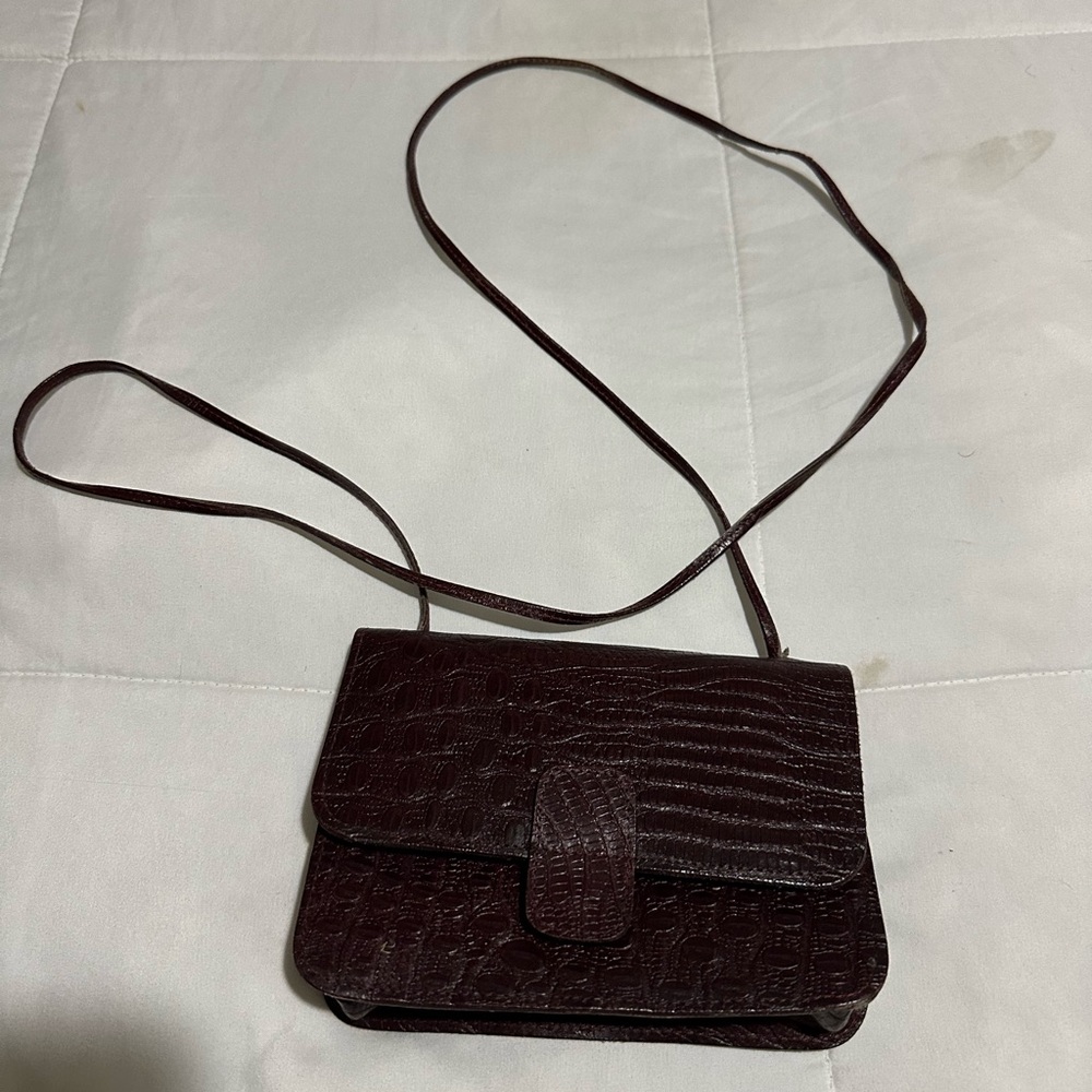 Elegant Dark Burgundy Crossbody Bag